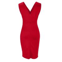 BUNO-Falda larga europea y americana transfronteriza de verano 2025, nuevo vestido de noche de cintura alta dividido sin mangas con cuello en V, ropa para mujer - details 4