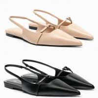 Sandalias de punta estrecha para mujer, zapatos planos de tacón medio, elegantes, sin cordones - details 1