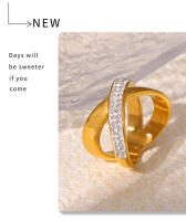 Personalidad simple anillo de Diamantes en forma de X estilo europeo y Americano - details 8