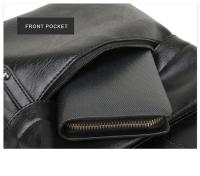 Mochila escolar para hombre, bolsa de viaje impermeable, de cuero, a la moda - details 5