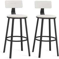 Taburetes de Bar Altos con Resalón Juego de 2, Acero, Montaje Fácil, Industrial, Marrón Rústico y Negro LBC026B01V1 - details 25
