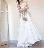 Elegante Vestido de Princesa de Sátén Ligero de Boda Moda de Mujer para Primavera-Verano - details 6