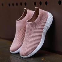 Zapatos de calcetines transpirables para mujer, zapatillas deportivas suaves para caminar, zapatos planos cómodos informales a la moda, color azul - details 2