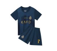 Riad visitante 23-24 Partido Azul real No. 7 Conjunto de uniforme de fútbol de club Jersey para niños Talla 14-30 No. - details 2
