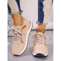 Zapatillas de deporte para mujer, nuevas y cómodas zapatillas deportivas con plataforma de cuero parcheado para correr al aire libre, informales, cómodas y a la moda - details 12