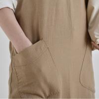 Delantal de cocina transpirable de estilo japonés con bolsillos, vestido largo sin mangas, delantal de trabajo de jardinería de Color sólido, Chef - details 22