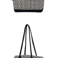 Bolso de hombro de diseño original de nicho grande y pequeño con un patrón de meandros Gran capacidad con un estilo chino tradicional - details 8