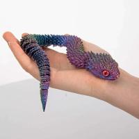 Figura de serpiente de simulación de articulación móvil impresa en 3D, adorno creativo de escritorio para el hogar y la Oficina, regalos artesanales de Año Nuevo - details 8