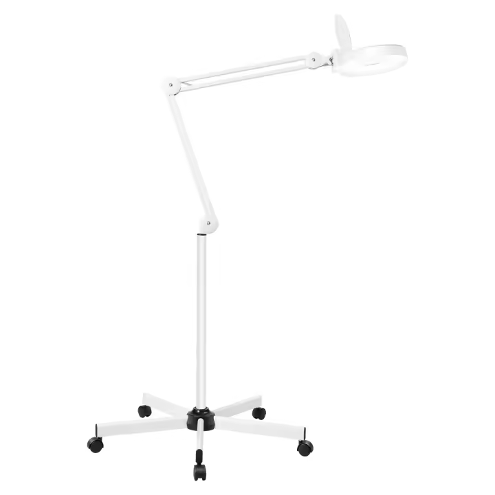 Lámpara LED lupa de pie, lupa iluminadora, lámpara estética, profesional, 5 dioptros, lámpara de brazo giratorio, ajustable - 1