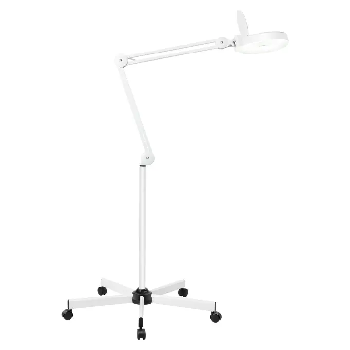 Lámpara LED lupa de pie, lupa iluminadora, lámpara estética, profesional, 5 dioptros, lámpara de brazo giratorio, ajustable - 1