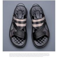 Sandalias de piel auténtica para hombre, chanclas de playa con amortiguación de aire, de diseñador, con hebilla, envueltas en el tobillo, de marca - details 26