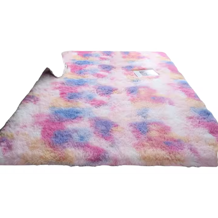 Shaggy Long Pile Dormitorio Colores del arco iris Suave Antideslizante rpet para sala de estar Fibra de poliéster rectangular - 1