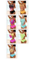 Nuevo traje de baño de talla grande con múltiples estampados, traje de baño Tankini dividido para mujer, sexy triángulo alto - details 3