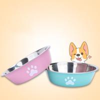 Cuenco de acero inoxidable de gran capacidad para perros, cuencos antideslizantes para comida de perros, bebederos con patrón de huella de gato, comederos para mascotas, cuenco de alimentación para gatos - details 5