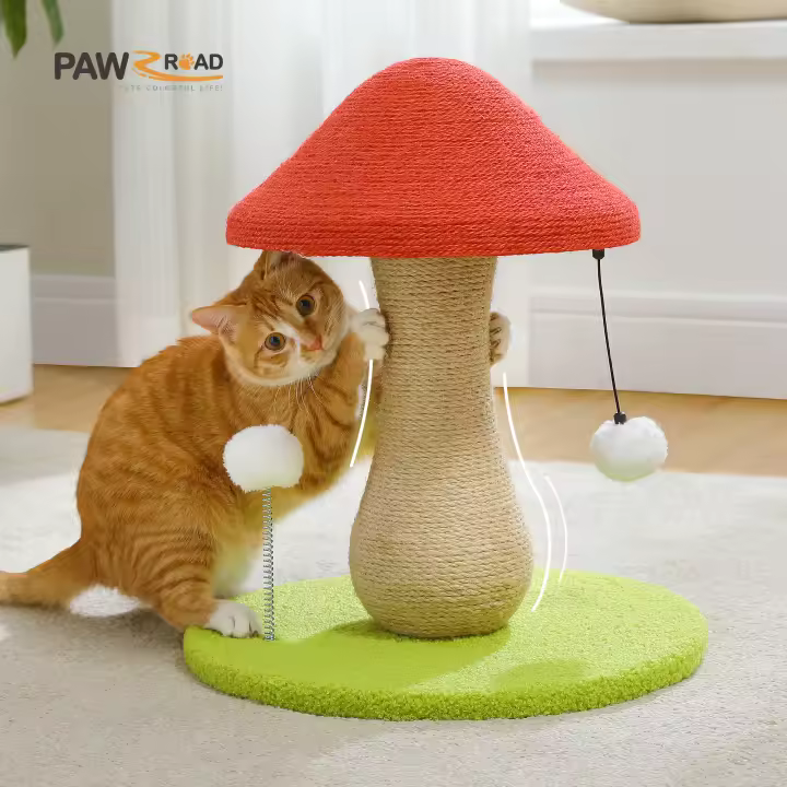 Árbol pequeño para gatos, poste rascador con bola de resorte y rascador para gatos de interior,rascador de gato, juguetes para gatos - 1