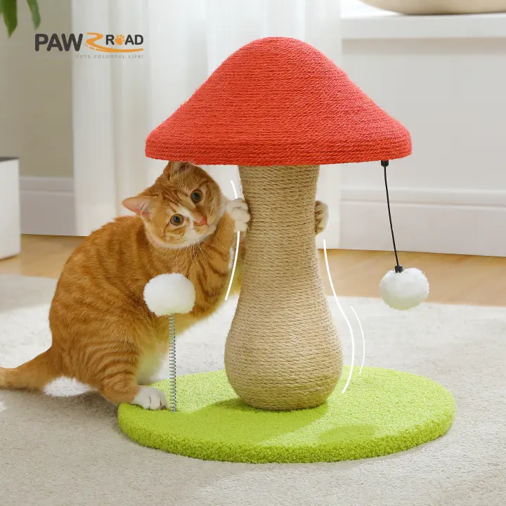 Árbol pequeño para gatos, poste rascador con bola de resorte y rascador para gatos de interior,rascador de gato, juguetes para gatos - 1