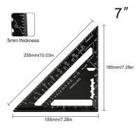 Regla triangular de aleación de aluminio, transportador de medición cuadrada de 7 pulgadas, regla de ángulo métrico, herramientas de carpintero, herramientas de carpintería - details 4