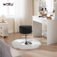 Taburete de Maquillaje Redondo Pequeño Giratorio de Altura Ajustable Taburete Bar Bajo PU para Tocador, Dormitorio, Oficina en Casa y Salón Blanco, BH14ws-1 - details 26