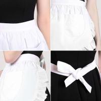Nuevo Delantal para ayudante en limpieza de estilo europeo, delantal de cocina con bolsillos dobles, delantal de cocina antiincrustante para mujer, medio delantal - details 7