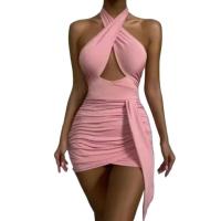 Vestido Mini de Cintura Alta y Ajustado con Halter de Moda Picante Espalda Abierta, Estilo Chic para Mujeres 2025 - details 0