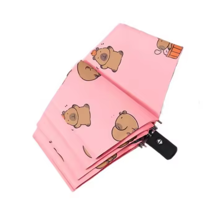 Protección solar, animales, dibujos animados, paraguas plegable, sombrilla de 8 cotillas - 1