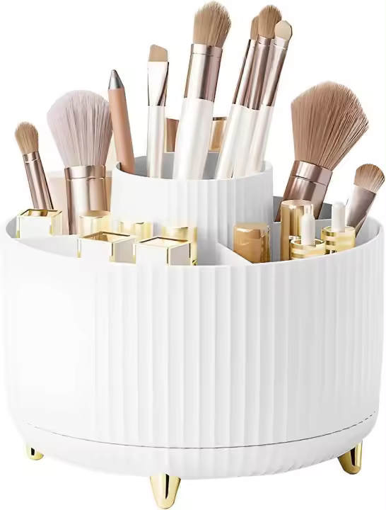 Organizador de Maquillaje Rotatorio Caja de Almacenamiento de Cosméticos con Cepillos Organizados - 1