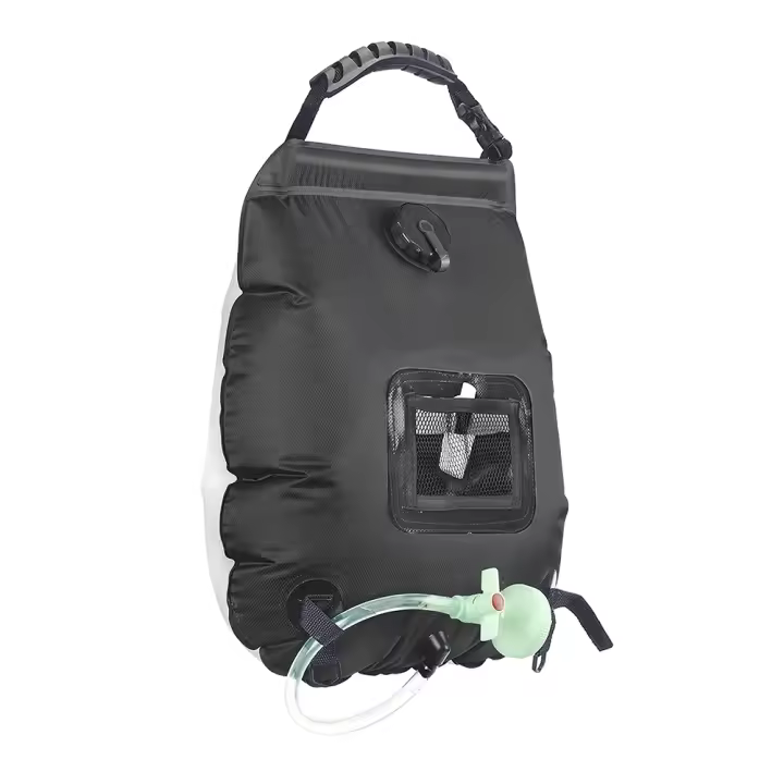 Bolsa de agua con calefacción Solar para ducha de acampada, equipo de baño portátil para acampar, senderismo y escalada, 20l - 1