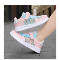Moda verano niños zapatos casuales suaves lindas niñas rosa púrpura luz gruesa zapatillas de deporte de malla de aire chico princesa Net calzado deportivo - details 13