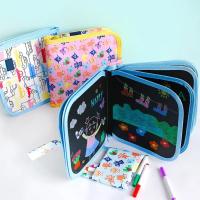 Pizarra mágica para dibujar libros para colorear para niños, 6 páginas, tableros de borrado con bolígrafos de tiza de agua, juguetes educativos - details 4