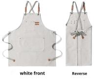Nuevos delantales de cocina de lona a la moda, delantal de trabajo para hombre y mujer para parrilla, restaurante, Bar, tienda, cafeterías, uniforme de estudios de uñas - details 4