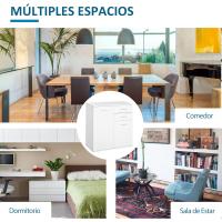 Gabinete Consola Buffet Mueble Organizador Almacenaje Multiusos Comedor Puertas Cajones 71x35x76cm - details 5