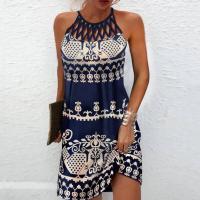 BUNO-Vestidos Retro con cuello en V y estampado Floral en 3D para mujer, vestido Vintage de manga corta acampanado elegante para fiesta, vestido bohemio holgado informal para mujer - details 2