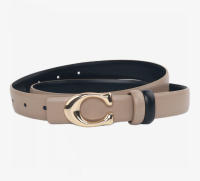 Cinturón delgado con hebilla en forma de C para mujer, cinturón de mezclilla de doble cara desmontable, cuero PU de alta calidad, marca de diseñador de lujo - details 11