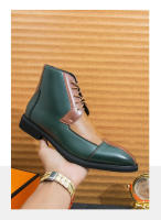 Zapatos de cuero de caña alta de negocios con costuras de moda - details 6