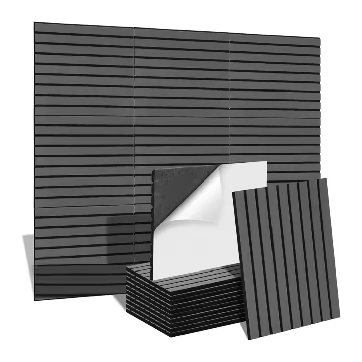Paneles acústicos a prueba de sonido con autoadhesivo, paneles de pared para habitación insonorizados, oficina, 14x12x0,4 pulgadas, paquete de 12 - 1