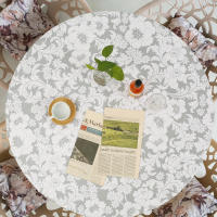 Mantel de Mesa Redondo Impermeable PVC Resistente al Aceite de Cocina para Fiestas y Bodas - details 12