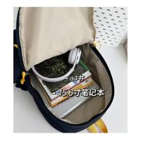 Mochila coreana simple de color sólido con alfabeto para estudiantes, mochila ligera de gran capacidad para viajes, mochila informal versátil - details 11