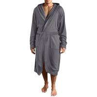 Bata de Vellón para Hombres Manga Larga, Capucha, Monopatillo, Ropa de Casa - details 3