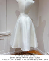 Regalo de cumpleaños, diseño de alta gama, vestido blanco francés certificado, banquete, heredera rica, vestido ceñido a la cintura para mujer - details 2