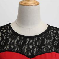 Vestido de Navidad rojo de encaje para mujer, ropa de manga corta Swing, disfraces de Navidad, vestidos de fiesta, bata Vintage, 2024 - details 34