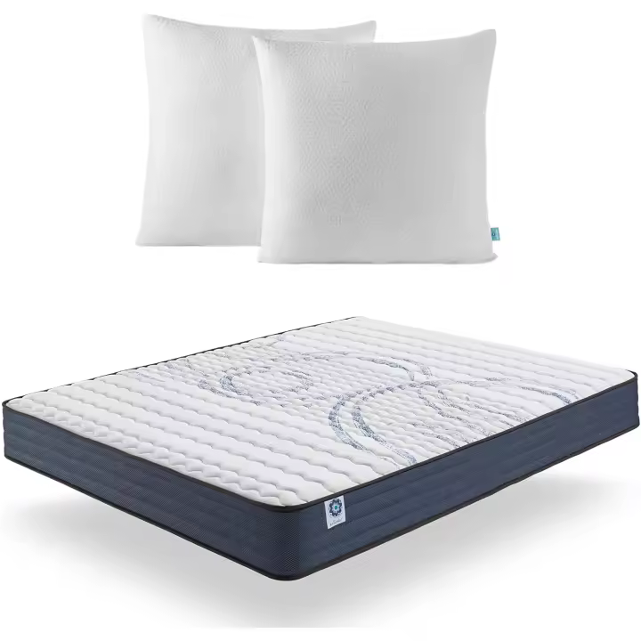 Colchón Viscoelástico 135x190 cm + Regalo 2 Almohadas 60x60 - Altura 21 cm Dream - Espuma Transpirable HR + Látex Azul - Semifirme - Máximo Confort - Hipoalergénico - Reversible - 1