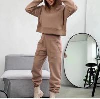 Conjunto de Ropa Deportiva de Lana para Mujer 2025 Sudadera Holgada Pantalones de Jogging Moda Casual - details 2