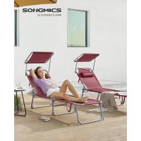 Silla de Sentado al Aire Libre Ajustable Plegable, 193 x 53 x 29 cm, Capacidad de 150 kg, con Parasol, reposacabezas, Respaldo - details 10