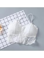 Top de Encaje Sexy sin Mangas para Mujer Verano Top Sólido sin Relleno Bralette - details 7