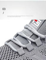 Zapatillas de deporte de moda de los hombres de malla transpirable zapatos casuales Fly Weave suela blanda elástica zapatos para correr al aire libre - details 6