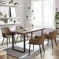 Silla de Comedor con Brazo Tapizada de PU con Estilo Vintage Capacidad de Carga de 110kg - details 1