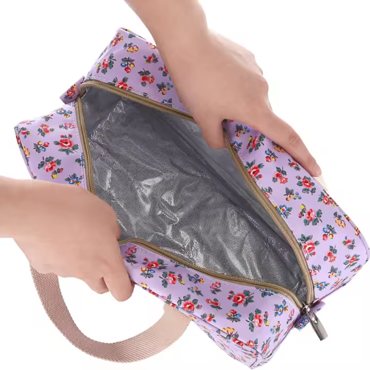 Neceser de viaje grande para mujer, impermeable, organizador de maquillaje, neceser para natación y gimnasio (flor pequeña morada) - 1