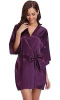 Bata de satén para mujer, lencería íntima, ropa de dormir sedosa, regalo de boda nupcial, bata de baño tipo kimono informal, camisón Sexy - details 14