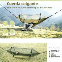 Hamaca Ultraligera Mosquitera 260x140cm, Carga de 250kg, Paracaídas de Nylon Transpirable con 2 Mosquetones y Bolsa de Almacenamiento Ideal para Senderismo/Acampada - details 4