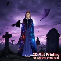1pc Capa con Capucha de Mandala del Zodíaco Místico - Disfraz de la Era Medieval de la Edad de Renacimiento, Diseño Vibrante en Azul y Púrpura, Lavar a Mano Sólo, Mezcla de Poliéster para Actuaciones en Escenario y Cosplay, Accesorio de Cosplay - details 0